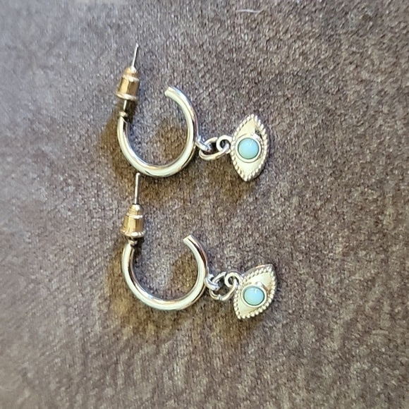 3/$30 Goddess Evil Eye Hoop Post Earrings - Picture 2 of 5
